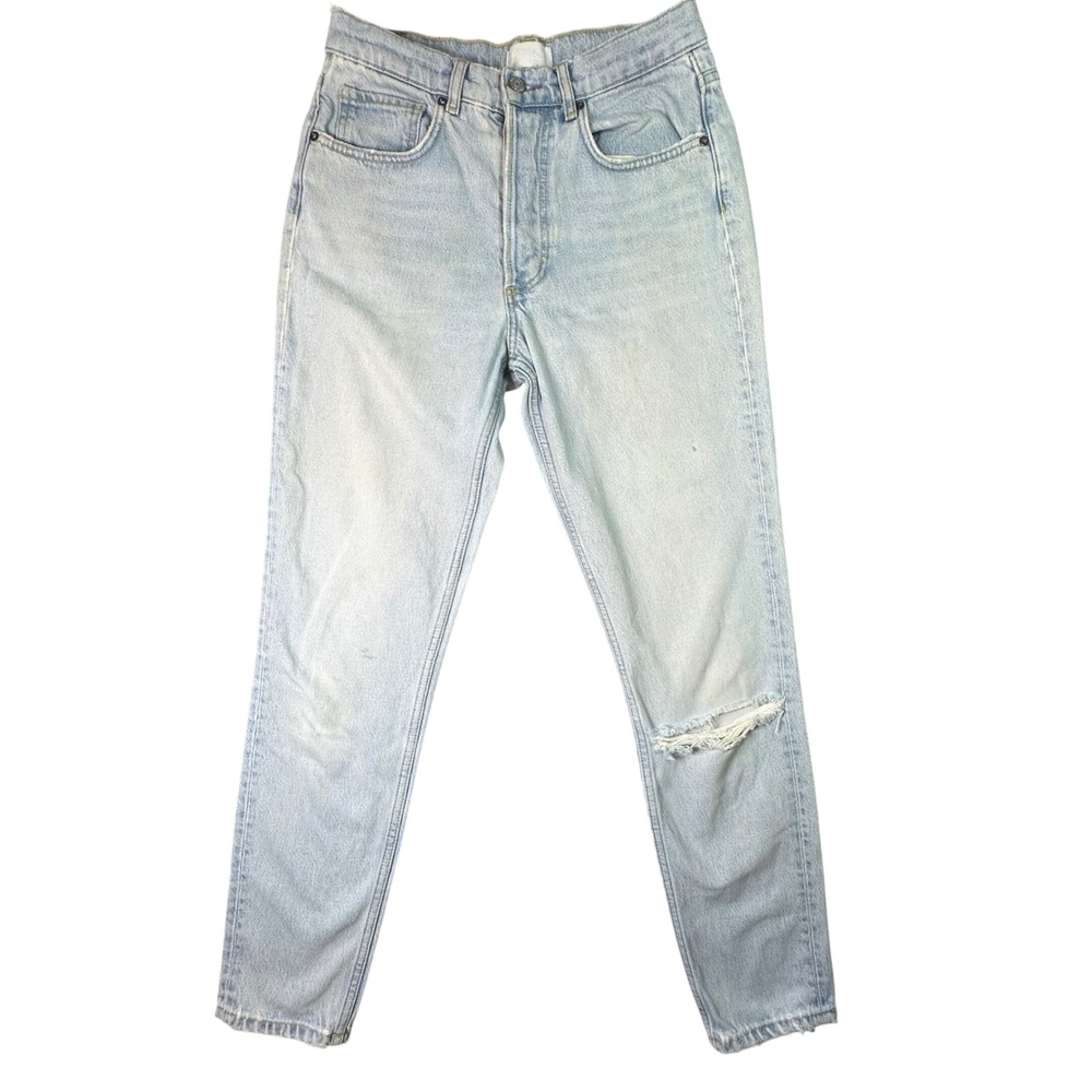 Boyish The Billy High Rise Rigid Jeans Sunrise Light Wash Distressed 26 Blue